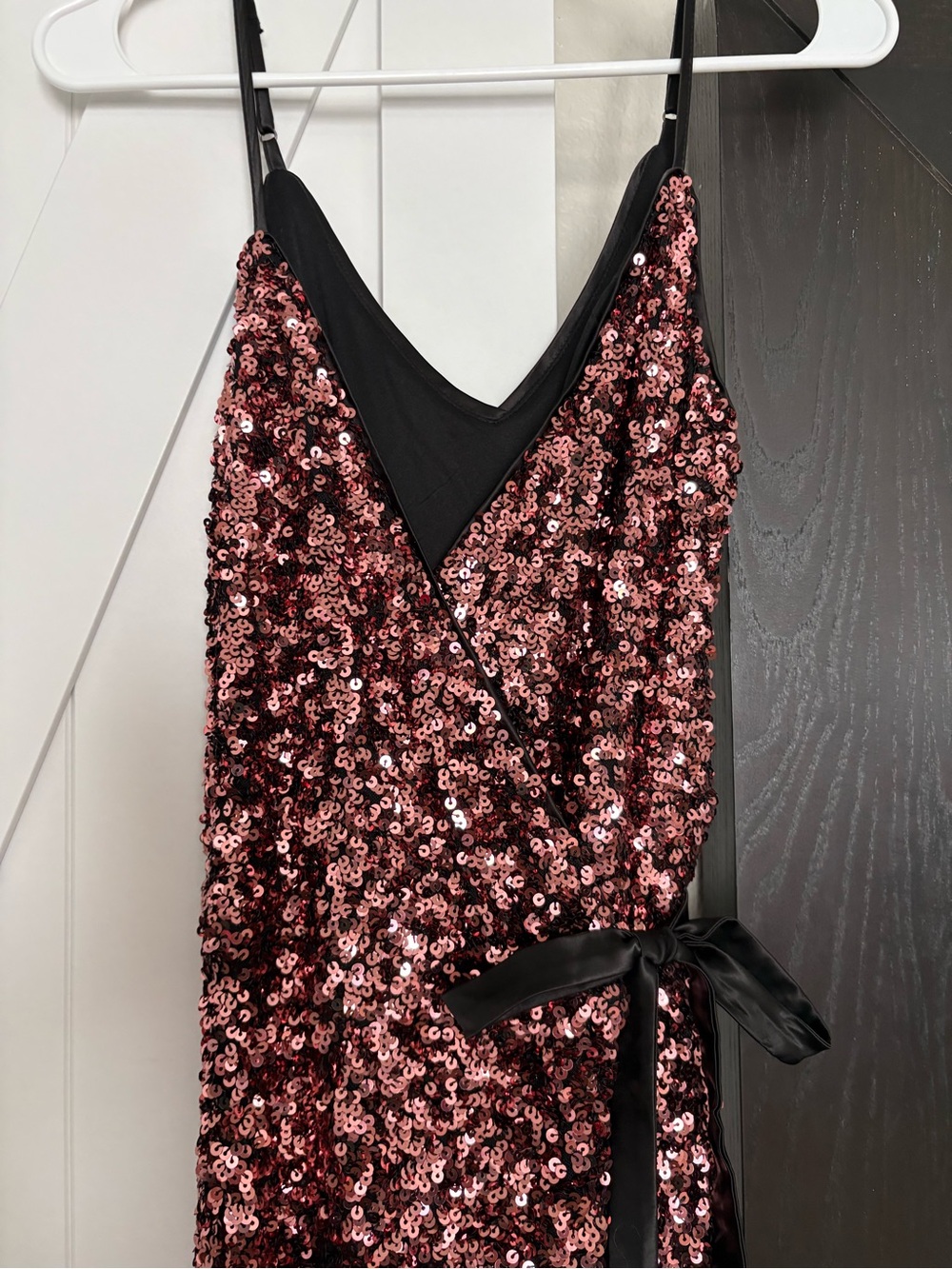 Lulus Rose Gold Sequin Wrap Slip Dress - Women
